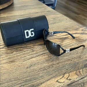 Authentic Dolce & Gabbana Black Sunglasses with Silver Accents